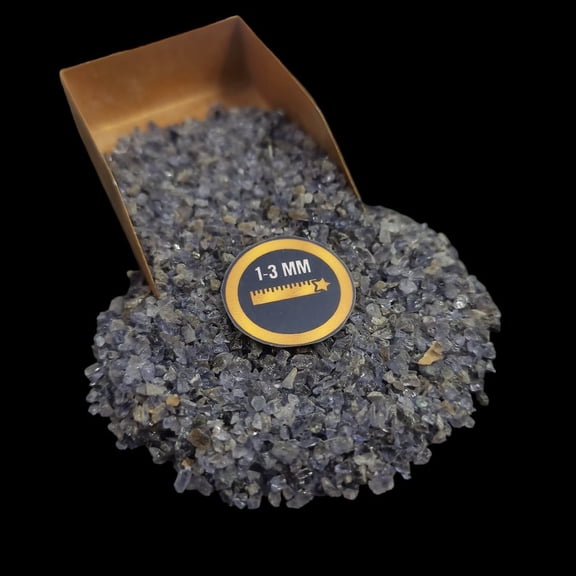EARTHMINES Natural Iolite 1-3 mm Stone Chips, 20g (0.70 oz), Natural Gemstone Chips for Resin Inlay, Jewelry Making & Decor