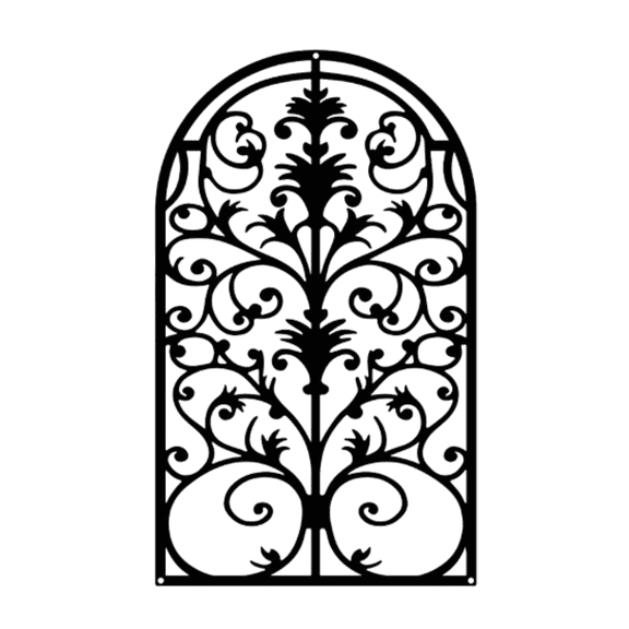 EARTHMOUNT Metal Arch Window Wall Decor, Gothic Cathedral Style Iron Wall Art for Living Room, Bedroom & Office, Black