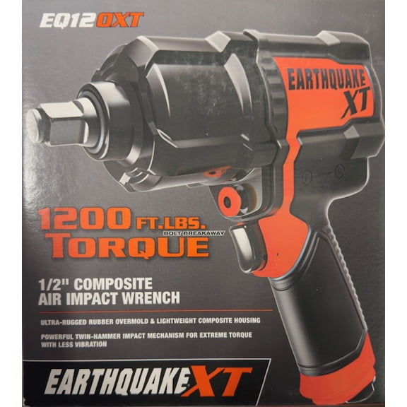 EARTHQUAKE XT 1/2 in. Composite Air Impact Wrench, Twin Hammer, 1200 ft-lbs, Orange