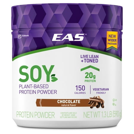 EAS Soy Plant-Based Protein Powder, Chocolate, 20g Protein, 1.3 lb