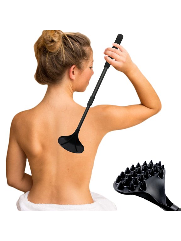 Back Scratcher for Women Men Extendable with Strong ABS Massage Head, 21inch Body Scratcher for Adults - Pets Compact - Retractable Black