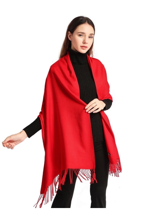 Pashmina Scarfs Women Shawls Wraps Evening Dresses Soft Large Scarves Wedding, Red