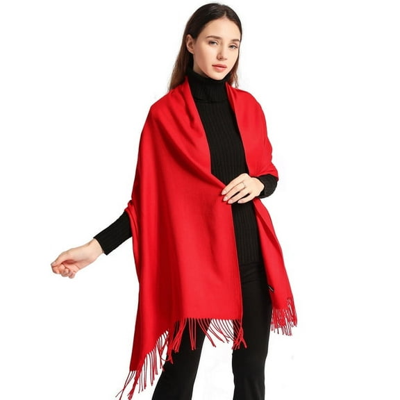 EASE LEAP Pashmina Scarfs Women Shawls Wraps Evening Dresses Soft Large Scarves Wedding, Red