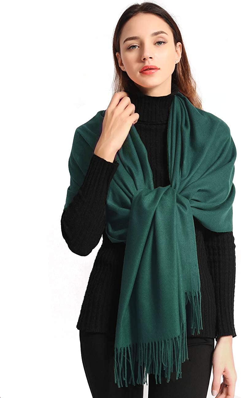 EASE LEAP Pashmina Scarfs for Women Silky Shawls and Wraps for Evening  Dresses Soft Large Scarves Wedding Warm Stylish Solid Color, Dark Green -  Walmart.com