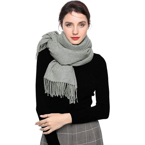 EASE LEAP Winter Scarfs for Women Wool Pashmina Shawls and Wraps Elegant Cashmere Scarves Large Stylish Warm Blanket 78"x27" ( Green )