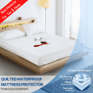 Utopia Bedding Waterproof Mattress Protector Queen Size, Viscose Made from  Bamboo Mattress Cover 200 GSM, Fits 17 Inches Deep, Breathable, Fitted