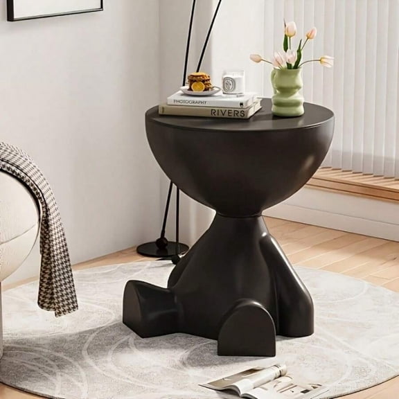 EASHZMFYTBF 1 Piece 2-In-1 Modern Creative Bear-Shaped Storage Cabinet Bedside Table, Creative Bedside Table, Home Sofa Side Rack, Bedroom Balcony Mobile Mini Table, Small Apartment Coffee Table