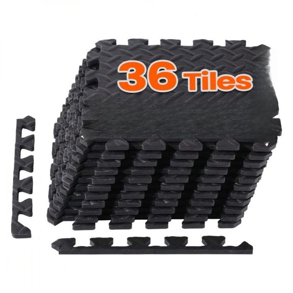 EASHZMFYTBF 36Pcs 12*12Inch Thickened EVA Interlocking Floor Mats, 34.87Sq.Ft Total Coverage, Durable Easy-Assemble Pad For Home/Gym Indoor Use