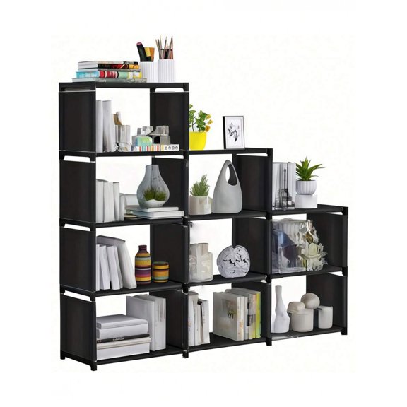 EASHZMFYTBF Bookshelf, Assembled Storage Rack, Bedroom Living Room Vertical Cabinet Bookshelf,  9-Grid Multi-Functional Storage Equipment.