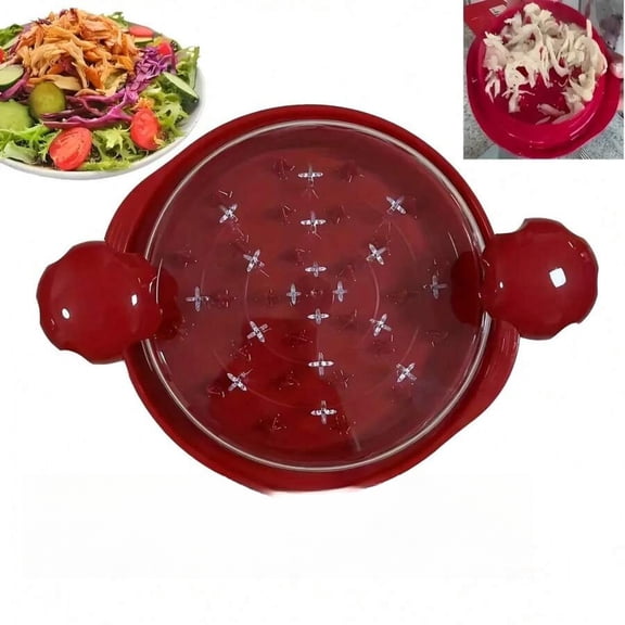 EASHZMFYTBF Durable Plastic Manual Chicken Shredder with 360 °   Rotatable Ergonomic Grip & Non-Slip Base, Clear Transparent Cover, Compact Food Shredding Gadget Comes with Heat Resistant Tongs