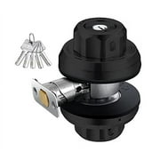 EASILOK Twist to Lock Deadbolt Lock Keyless with Night Latch&Anti-Mislock Button,Stainless Steel Single Cylinder Black