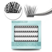 EASITENSION DIY Eyelash Extension lash clusters 3D Effect Individual Lash 48 Clusters Volume Lashes Set, Home Eyelash Extension Lashes Pack 14mm-Volume