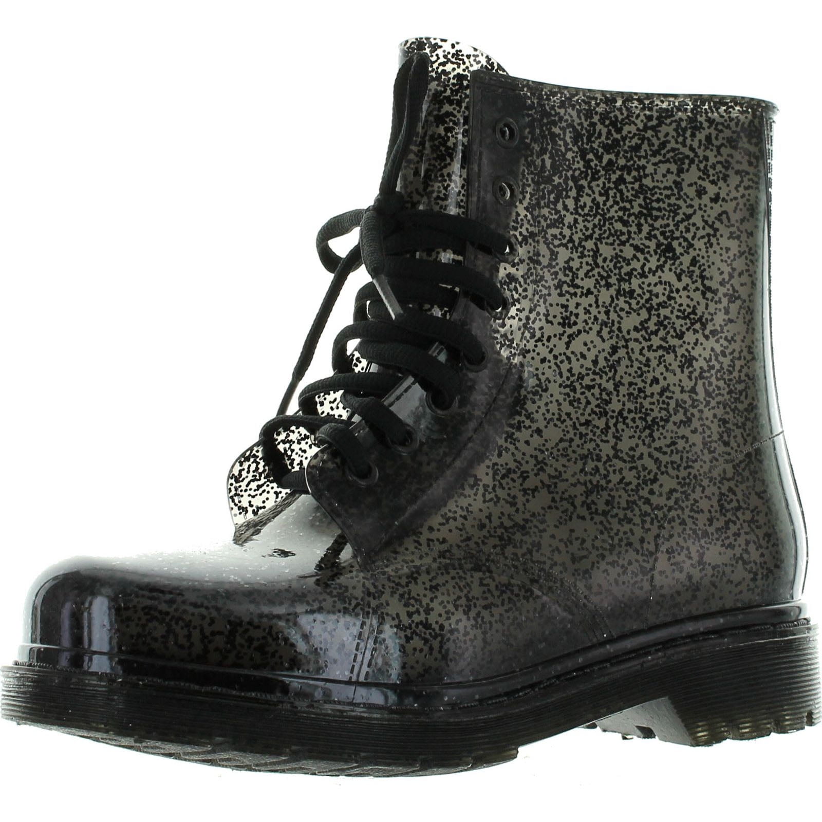 EASOS GEAL ZH9006 Women's Studded Lace-up Jelly Ankle High Rain