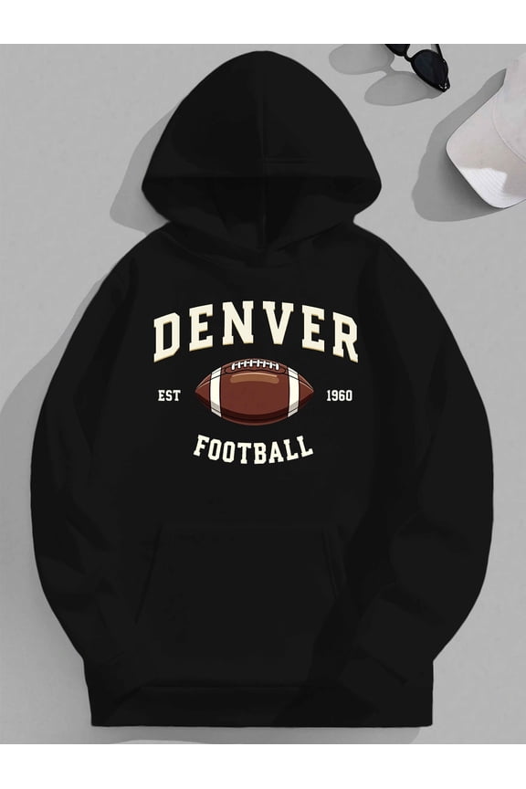 EAST DENVER 1960 FOOTBALL JPH-9 plus size men'S hooded sweatshirt
