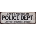 thumbnail image 1 of EAST LANSING, MI POLICE DEPT. Home Decor Metal Sign Gift 6x18 106180012781, 1 of 1