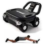 EAST MOUNT 4-Wheel Automatic Rebound Ab Roller with Elbow Support, Stable Core Workout Machine for Men Women, Foldable Beginner-Friendly Home Gym Fitness Equipment