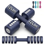 EAST MOUNT Adjustable Dumbbells Set of 2 - Women Hand Weights 2lb/3lb/4lb/5lb/6lb Weight Set 12 lbs/Pair Hand Weights for Home Office Gym Workout