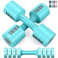 thumbnail image 1 of EAST MOUNT Adjustable Dumbbells Set of 2 - Women Hand Weights 2lb/3lb/4lb/5lb Weight Set 10 lbs/Pair Hand Weights for Home Office Gym Workout, 1 of 8