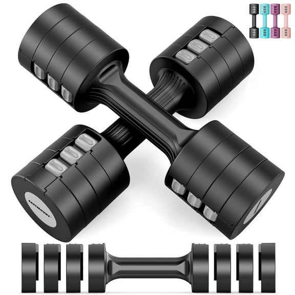 EAST MOUNT Adjustable Dumbbells Set of 2 - Women Hand Weights 2lb/3lb/4lb/5lb Weight Set 10 lbs/Pair Hand Weights for Home Office Gym Workout