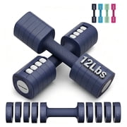 EAST MOUNT Adjustable Weight Dumbbells Set of 2 4 in 1 Hand Weights for Women 2lb/3lb/4lb/5lb/6lb Dumbbell Weights Set for Home Gym Workout