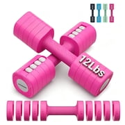 EAST MOUNT Adjustable Weight Dumbbells Set of 2 4 in 1 Hand Weights for Women 2lb/3lb/4lb/5lb/6lb Dumbbell Weights Set for Home Gym Workout