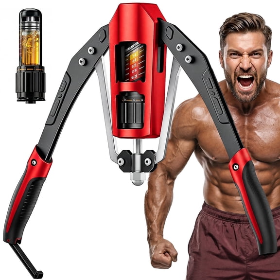 EAST MOUNT Twister Arm Exerciser - Adjustable 22-440lbs Hydraulic Power, Home Chest Expander, Shoulder Muscle Training Fitness Equipment, Arm Enhanced Exercise Strengthener (Red)