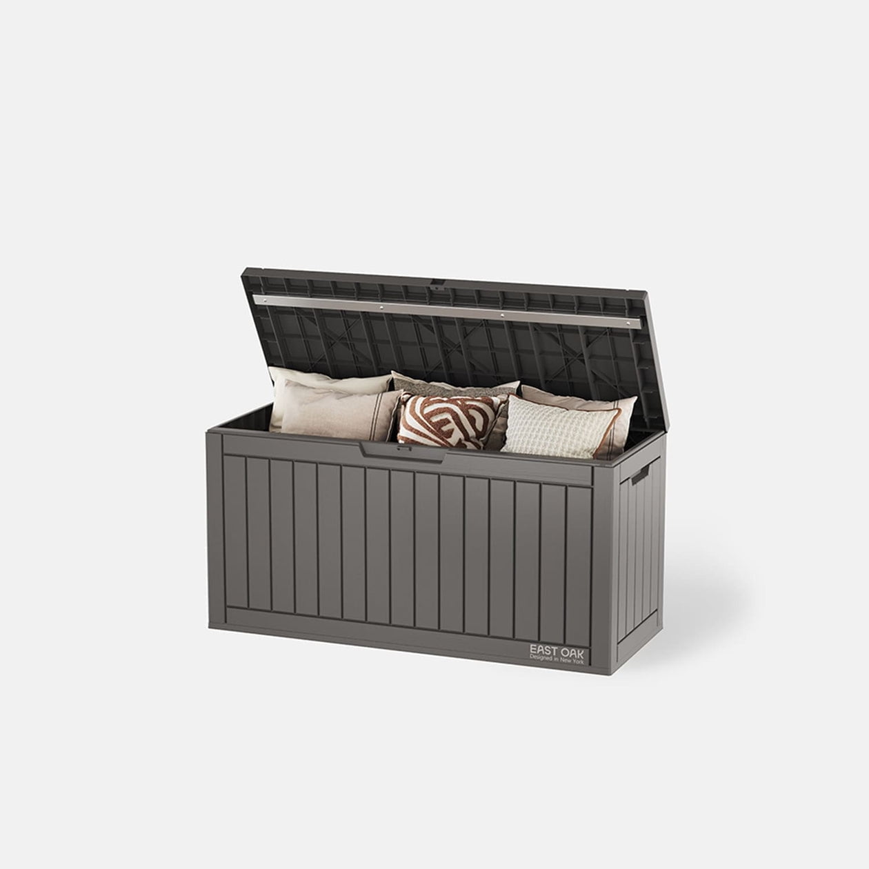 EAST OAK 60 Gallon Outdoor Storage Resin Deck Box Waterproof Resin Storage Box, Gray