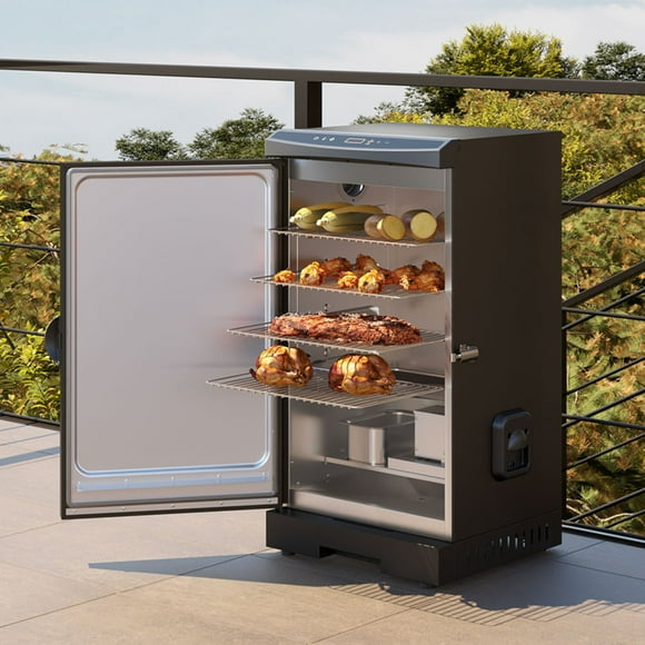 EAST OAK 725 Sq Electric Smoker Portable Outdoor Smoker with Digital Temperature Control and 4 Removable Grill Racks for Outdoor Cooking BBQ Grill, Black
