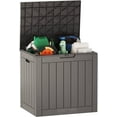 thumbnail image 1 of EAST OAK Deck Box, 31 Gallon Indoor and Outdoor Storage Box with Padlock for Patio Cushions, Outdoor Toys, Gardening Tools, Sports Equipment, Waterproof and UV Resistant Resin, Grey, 1 of 3