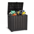 thumbnail image 1 of EAST OAK 31 Gallon Deck Box Lockable Patio Outdoor Resin Storage Box for Backyard,Black, 1 of 10