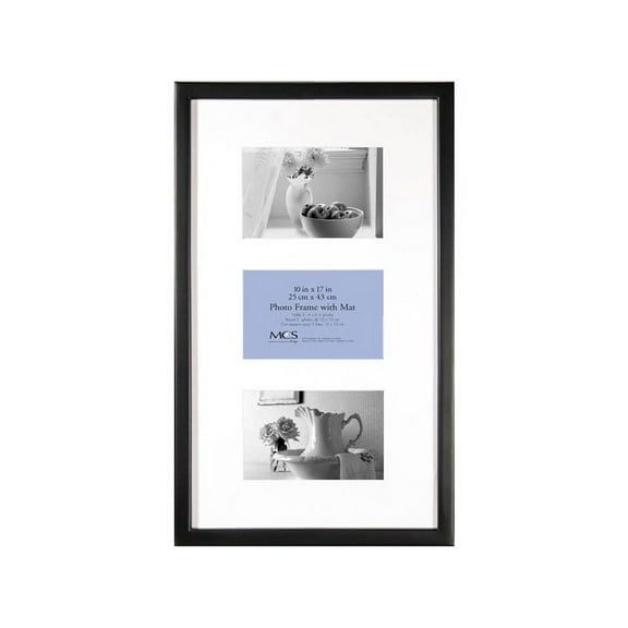 EAST VILLAGE Black Wood Triple-4x6 11x17 Wall Frame from MCS - 4x6