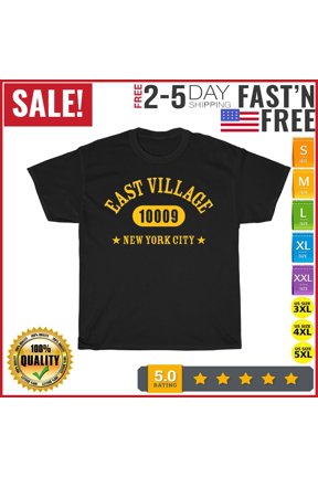 EAST-VILLAGE NEW YORK CITY 10009 Vintage T Shirt Men Women Fashion NEW 2023