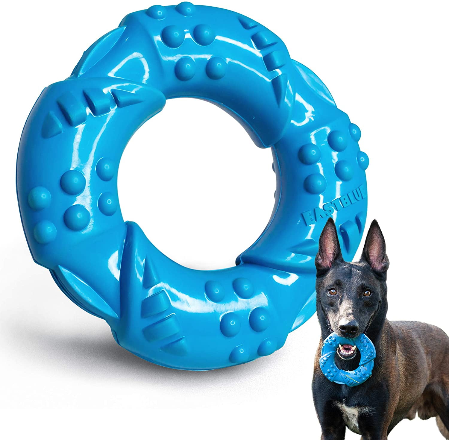 Dog Chew Toys Blue Rubber Extra Tough Treat Dispensing Anxiety Relief Pick  Size (Large) 