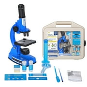 EASTCOLIGHT 100X-1200X Kids Beginner Microscope, STEM Kit Toy, Plastic Slides LED Light and Carrying Box for Kids, Students