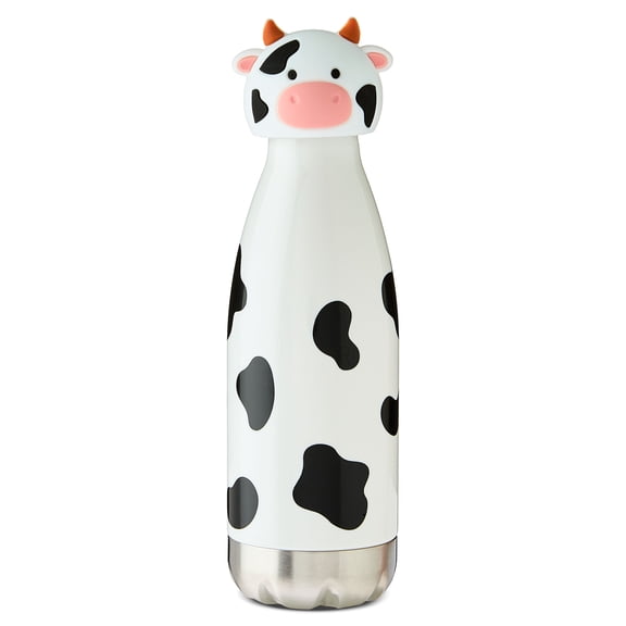 Plastic Cow Sport Bottle, Black and White, 18 fl oz, Easter by Way To Celebrate