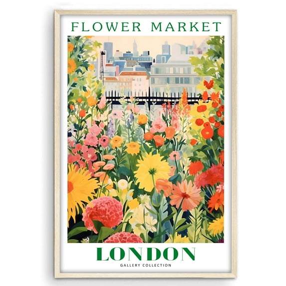 EASTERN PRINT London Flower Market Poster, London Travel Art, Botanical Art, Flower Market Prints, Flower Market, Flower Market Art, Flower Wall, Artist Market, Botanical Art (UNFRAMED), 16x20