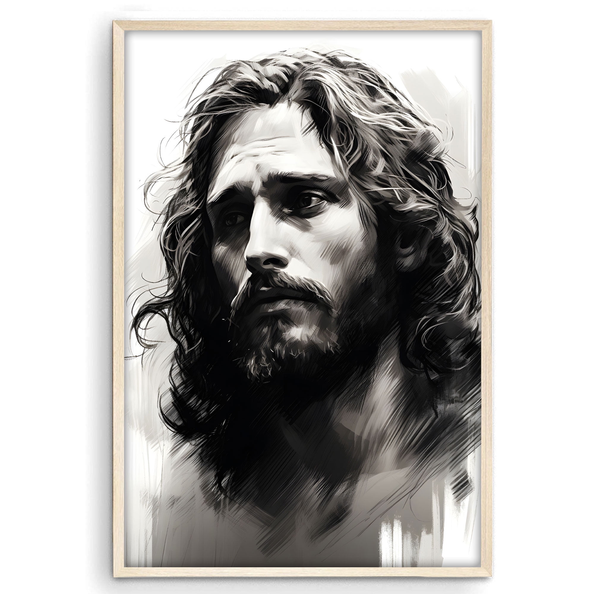 EASTERN PRINT Portrait Of Jesus Christ Poster, Christian Wall Art