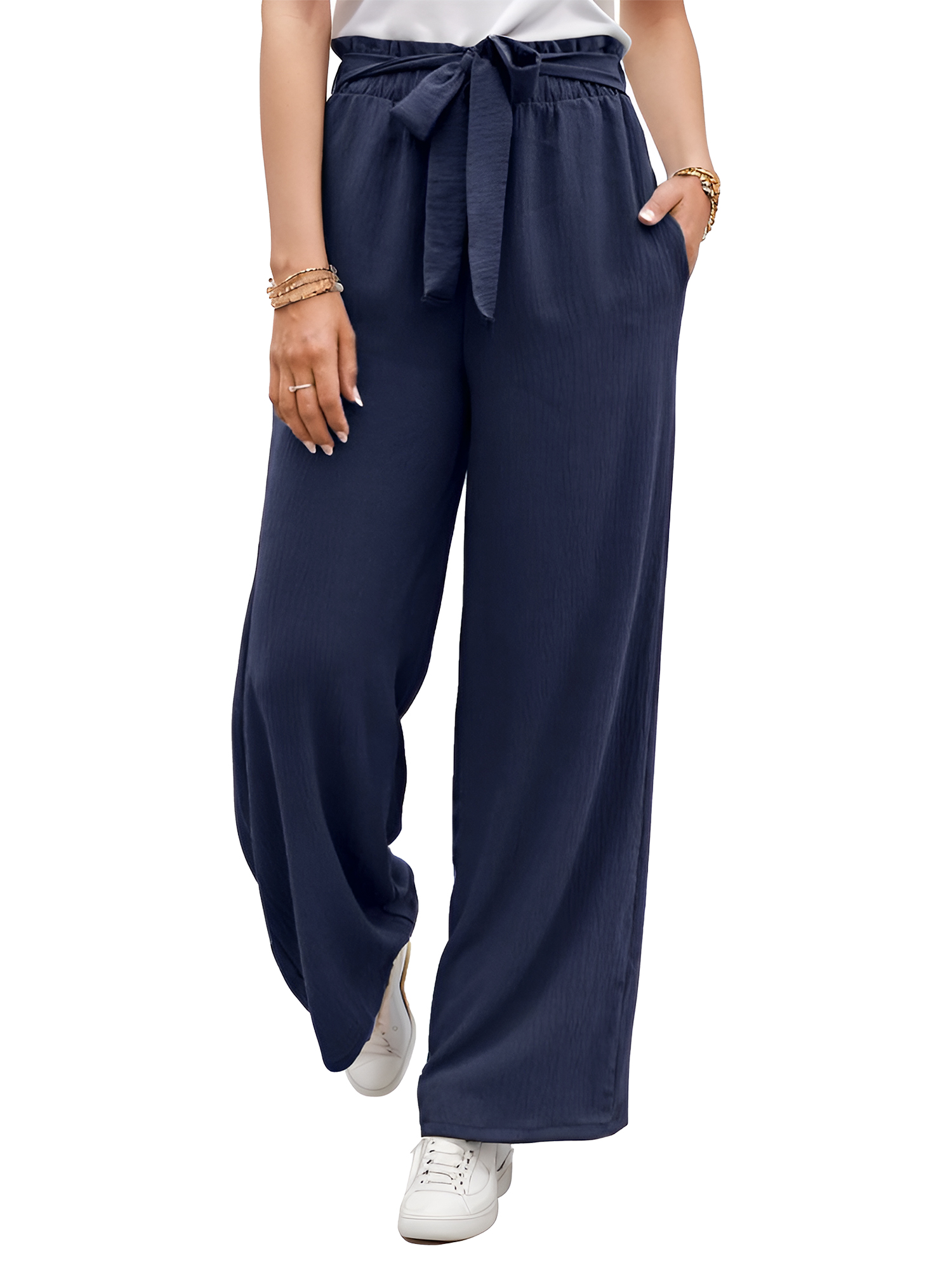 Rigardu pants for women Women's Casual Pants Solid Fashion Pocket Loose ...