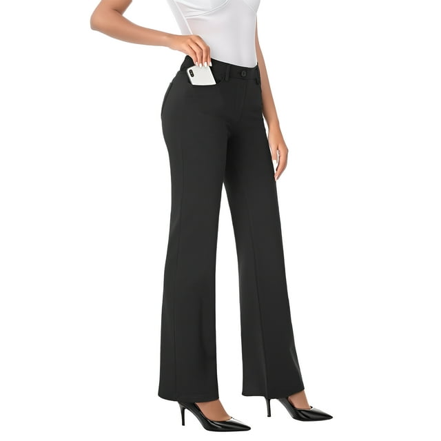 EASTHER Women's 28''/30''/32''/34'' Stretchy Bootcut Dress Pants with ...