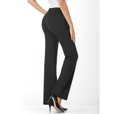 Straight Leg Work Trousers Women 2026.Siliteelon Women's High Waist Work Pants Straight Leg Stretchy Casual ...