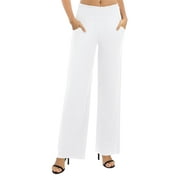 EASTHER Women's Wide Leg Pants High Elastic Waisted in The Back Business Work Trousers Long Casual Pants