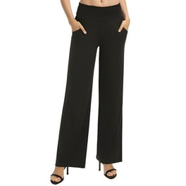 Women's Padded and Thickened Solid Color Wide-Legged Drawstring Straight  Pants, Casual Elastic High Waist Pants (Black,M) at  Women's Clothing  store