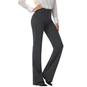 EASTHER Womens Business Pants Wide Leg High Waisted Capris Straight Long Work Trousers with Pockets