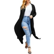EASTHER Womens Plus Size Fall Winter Long Sleeve Open Front Casual Lightweight Soft Knit Cardigan Sweater Outerwear