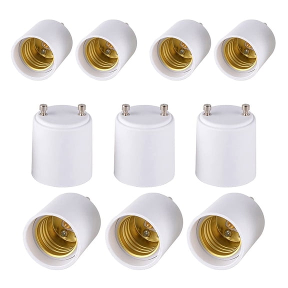 EASTIN 10 Pack GU24 to E27 E26 Adapter for LED Bulb, GU24 to Medium Base Converts Your Pin Base Fixture to Standard Screw-in Lamp Socket