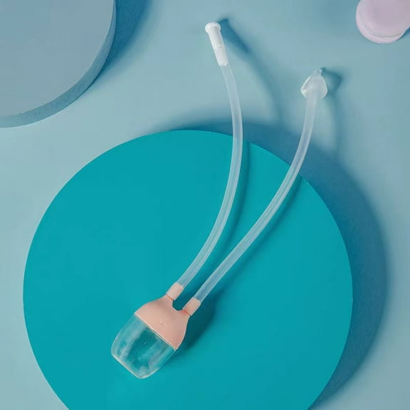 EASTIN 1pc LATTBY Soft Silicone Baby Nasal Aspirator  Newborn Nose Care Cleaner  Pink & Blue Infant Nose Syringe for Congestion Relief