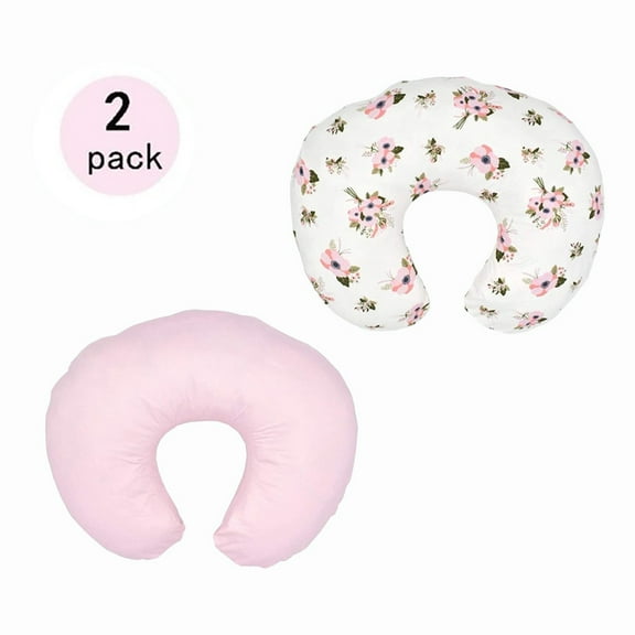 EASTIN 2 Pack Premium Nursing Pillow Cover,Ultra Soft Snug Fits On Infant Nursing Pillow for Baby (Pink & Floral)