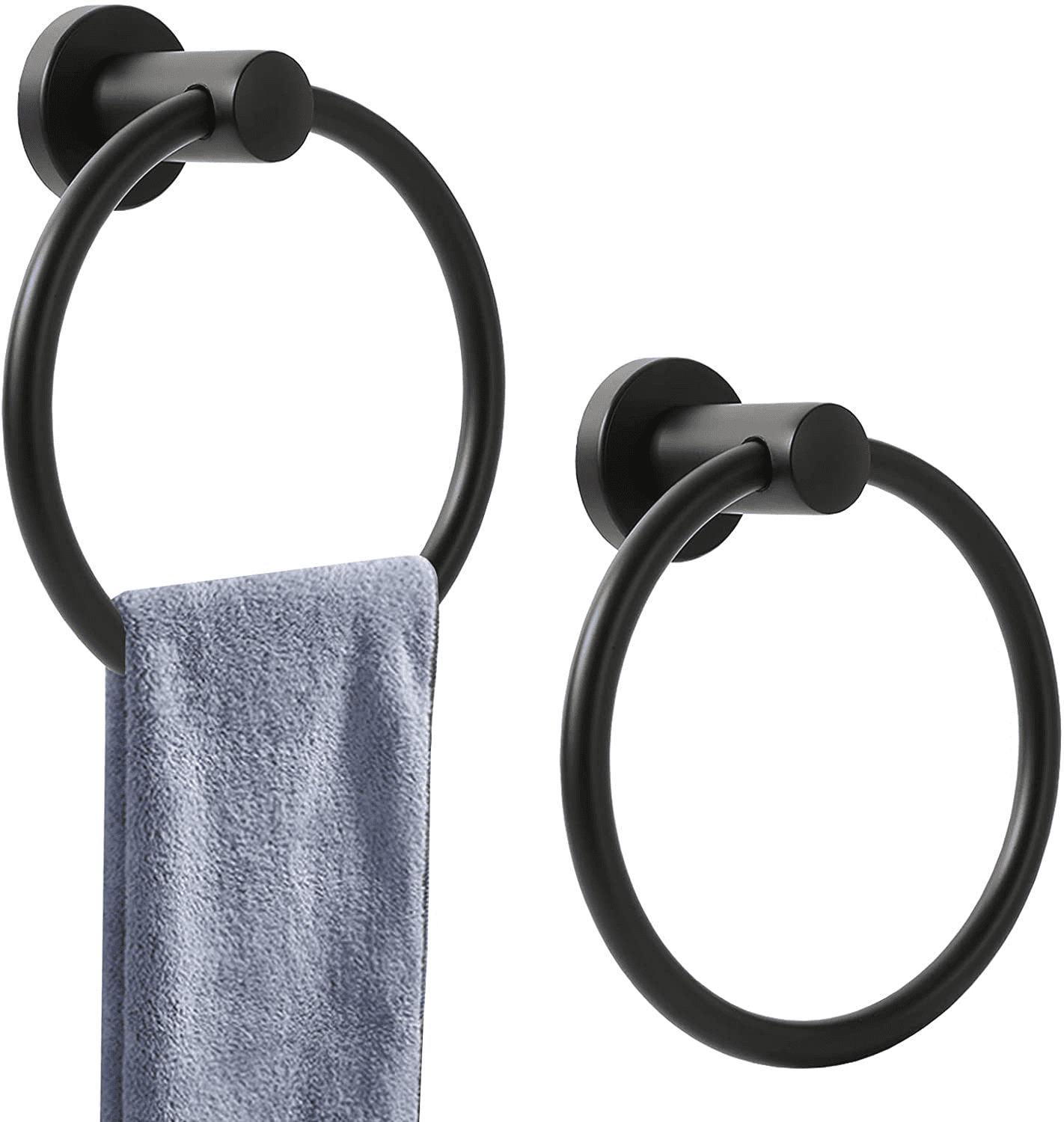 EASTIN 2 Pack Towel Ring Brushed Nickel for Bathroom，SUS 304 Heavy Duty ...
