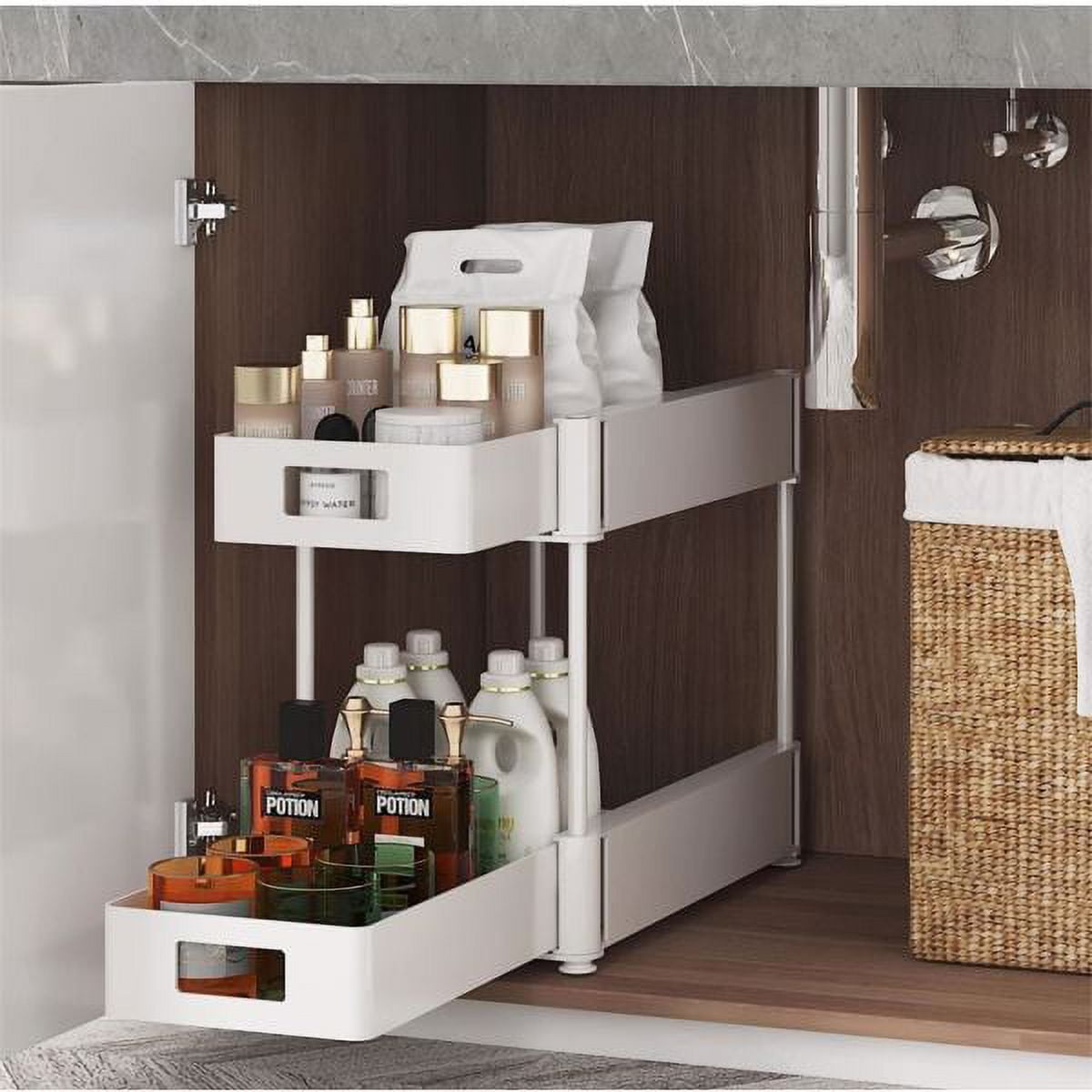 EASTIN 2 Tier Under Sink Organizers and Storage Bathroom Organizer ...