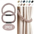 thumbnail image 1 of EASTIN 2Pcs Magnetic Curtain Tiebacks, Decorative Rope Curtain Holdback Handmade Rope Clips Magnetic Buckle, 1 of 6